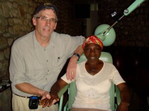 Parishioners from St. Thomas the Apostle in Naperville, IL on an optical mission trip to Haiti. Prescription lenses are fitted into glasses donated, enabling better vision.