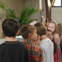 first graders at church