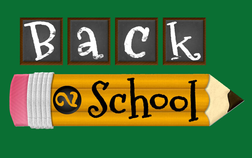 back to school 2 green background
